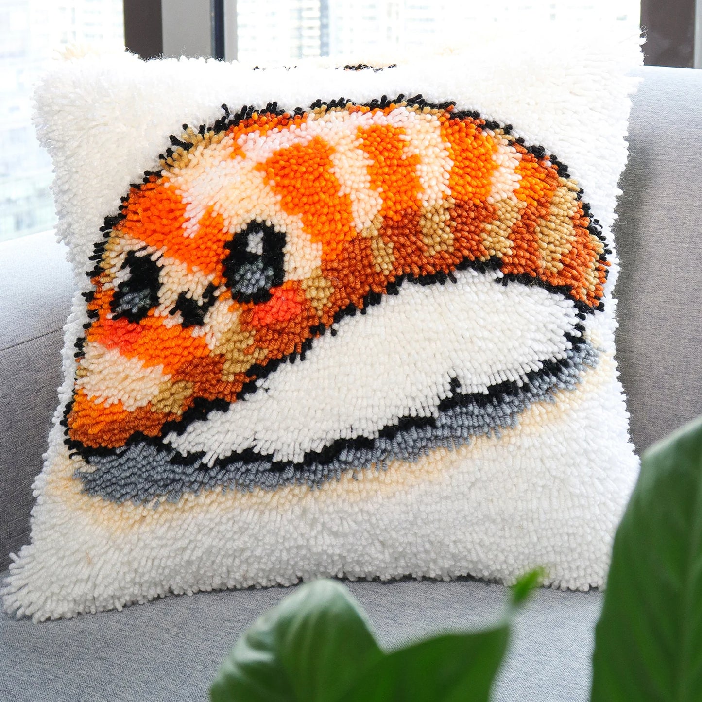 Mochi Maki Plush – Sushi Latch Hook Pillow Cover DIY Kit