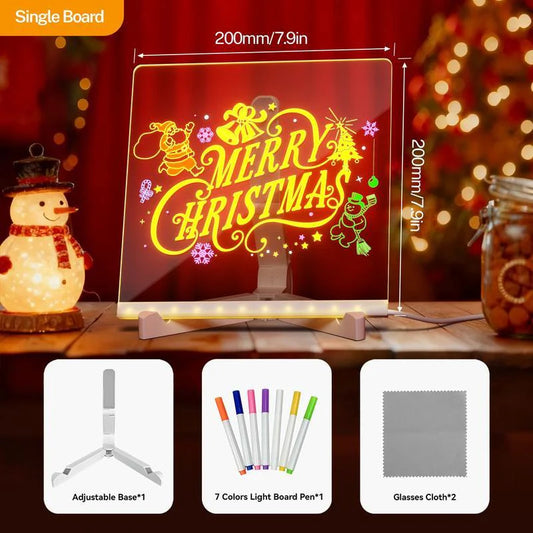 🔥50% OFF Black Friday |Led Drawing Board For Kids-Acrylic Dry Erase Light-Up Board with Stand Markers Wipes
