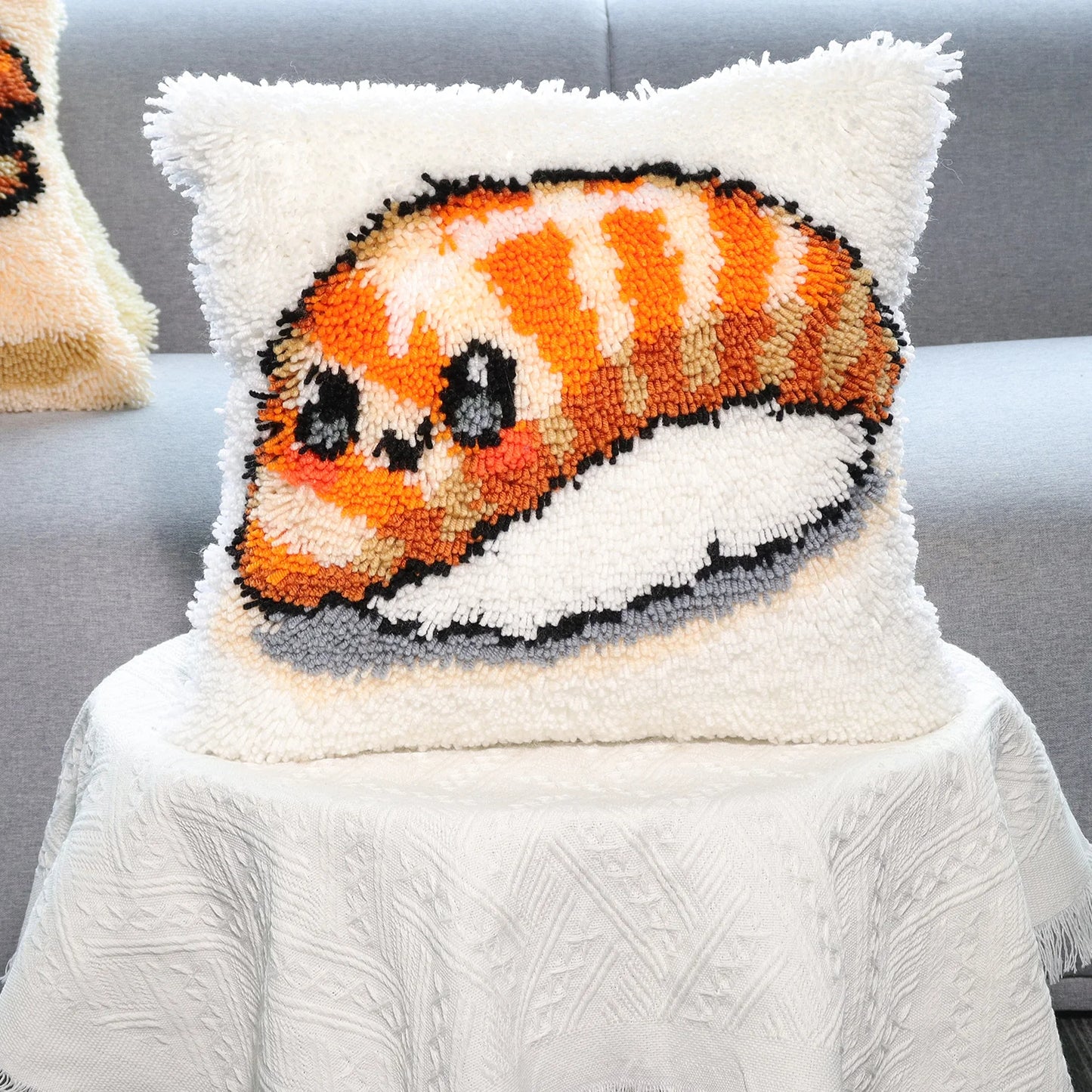 Mochi Maki Plush – Sushi Latch Hook Pillow Cover DIY Kit