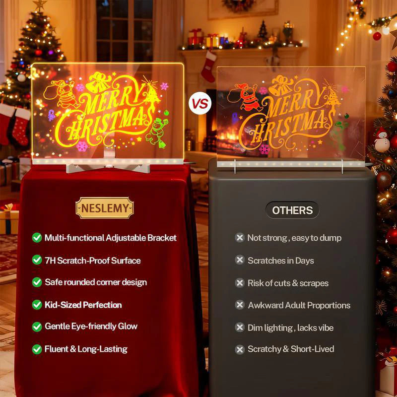 🔥50% OFF Black Friday |Led Drawing Board For Kids-Acrylic Dry Erase Light-Up Board with Stand Markers Wipes