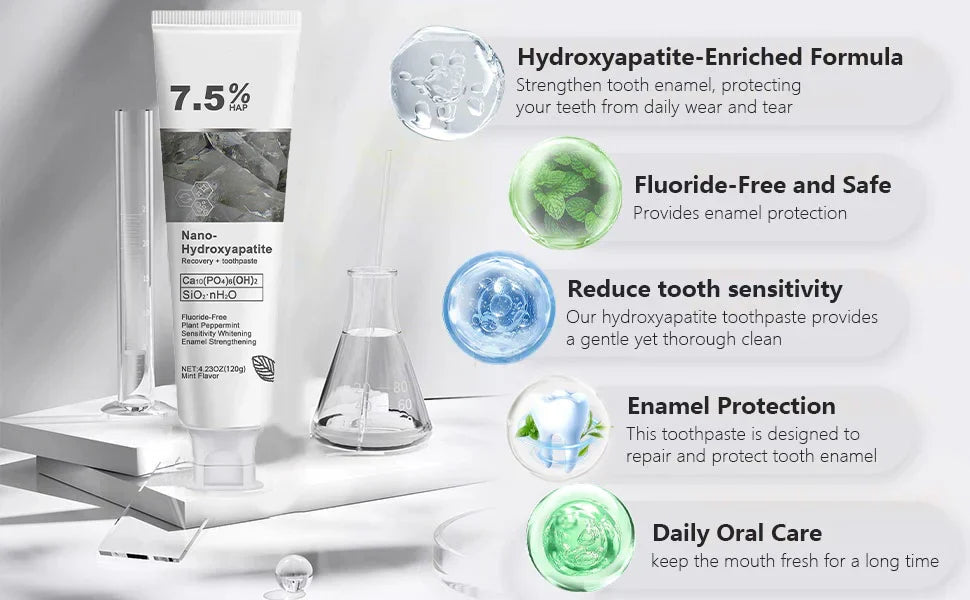 🔥Ends Tonight: Get 60% OFF Before It’s Gone!🎁 Fluoride-Free Hydroxyapatite Toothpaste – Gentle Whitening & Enamel Strength for Sensitive Teeth