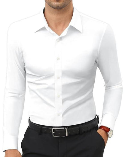 🎄LAST DAY SALE 49% OFF🎅 Dress Shirts 16-Way Stretch Slim Fit Long Sleeve Button Down Shirts Wrinkle Free Traveler Shirts